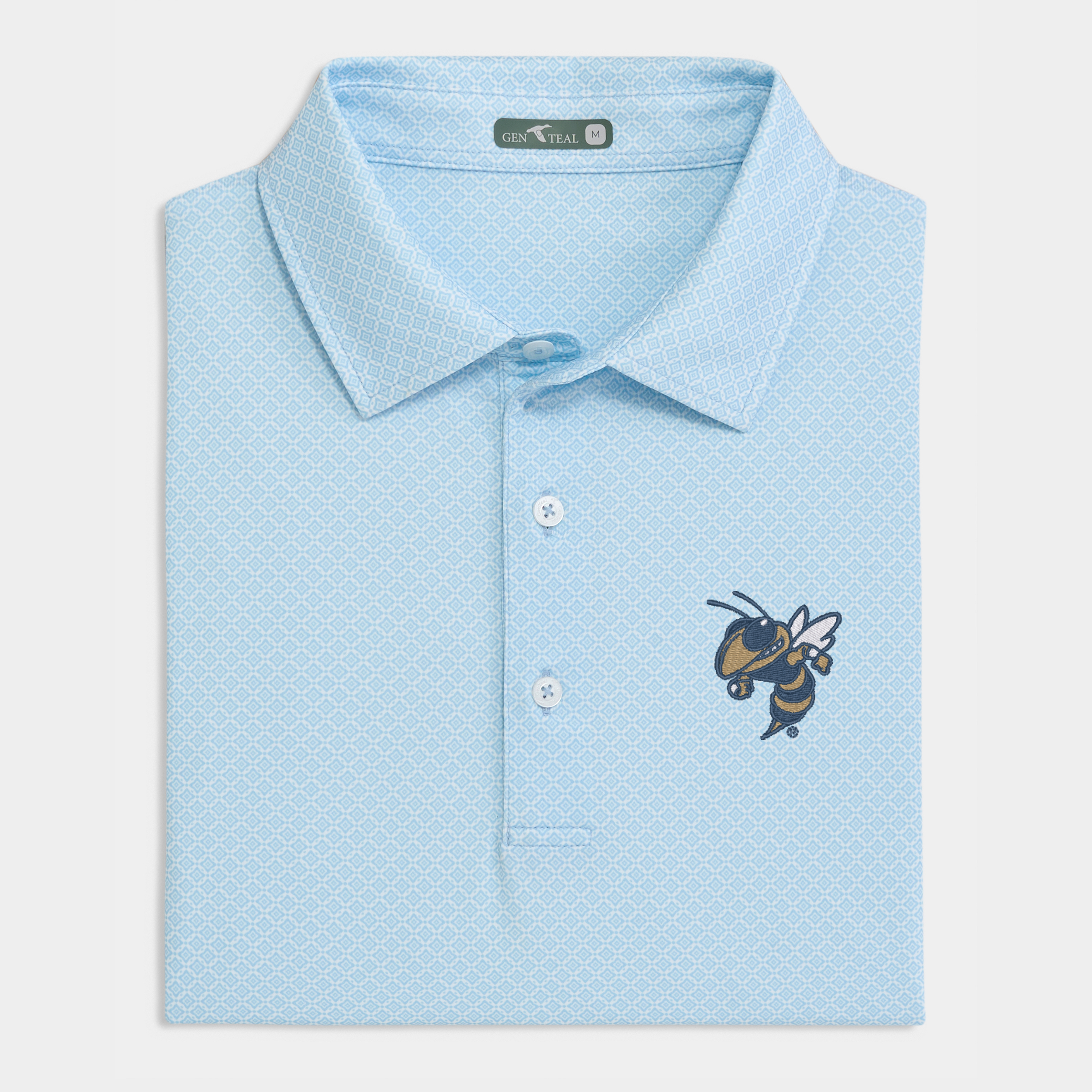 Georgia Tech Yellowjackets Heritage Blue Diamond Lattice Printed Performance Polo