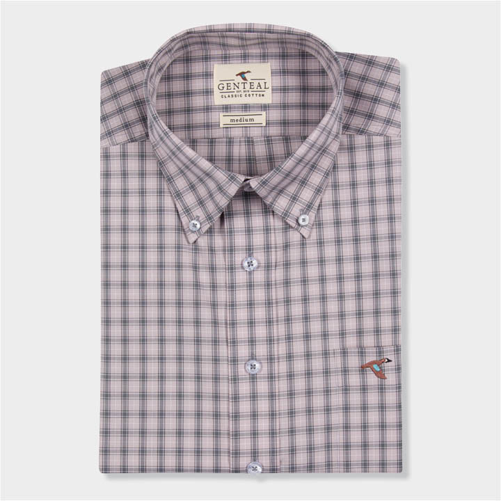 purple and grey plaid shirt by Genteal