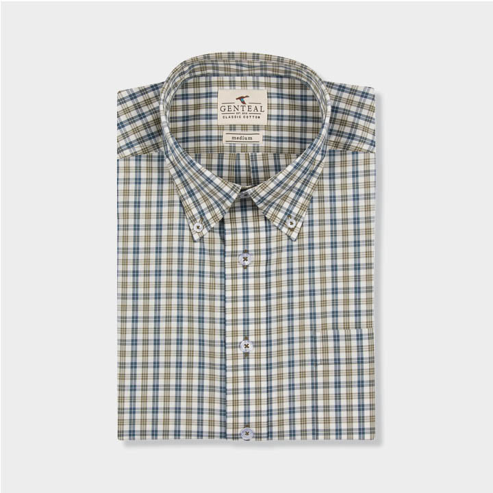 brown and blue plaid shirt by Genteal