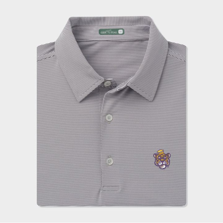 LSU Vault Pinstripe Performance Polo