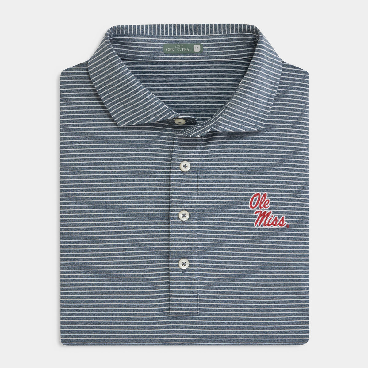 Ole Miss Stacked Script Davis Performance Polo