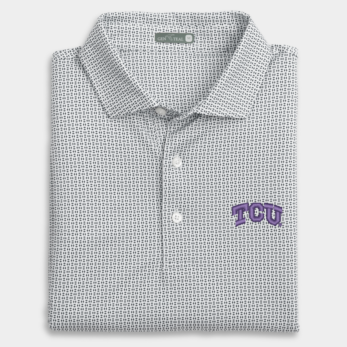 TCU Trellis Printed Performance Polo