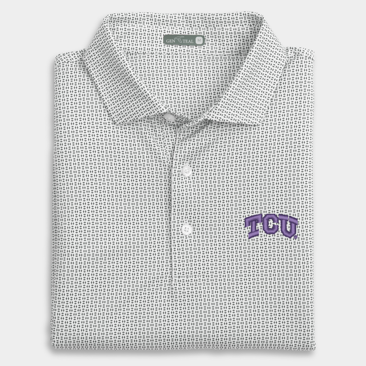 TCU Trellis Printed Performance Polo