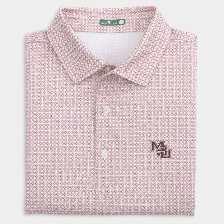 Mississippi State Vault Tile Printed Performance Polo