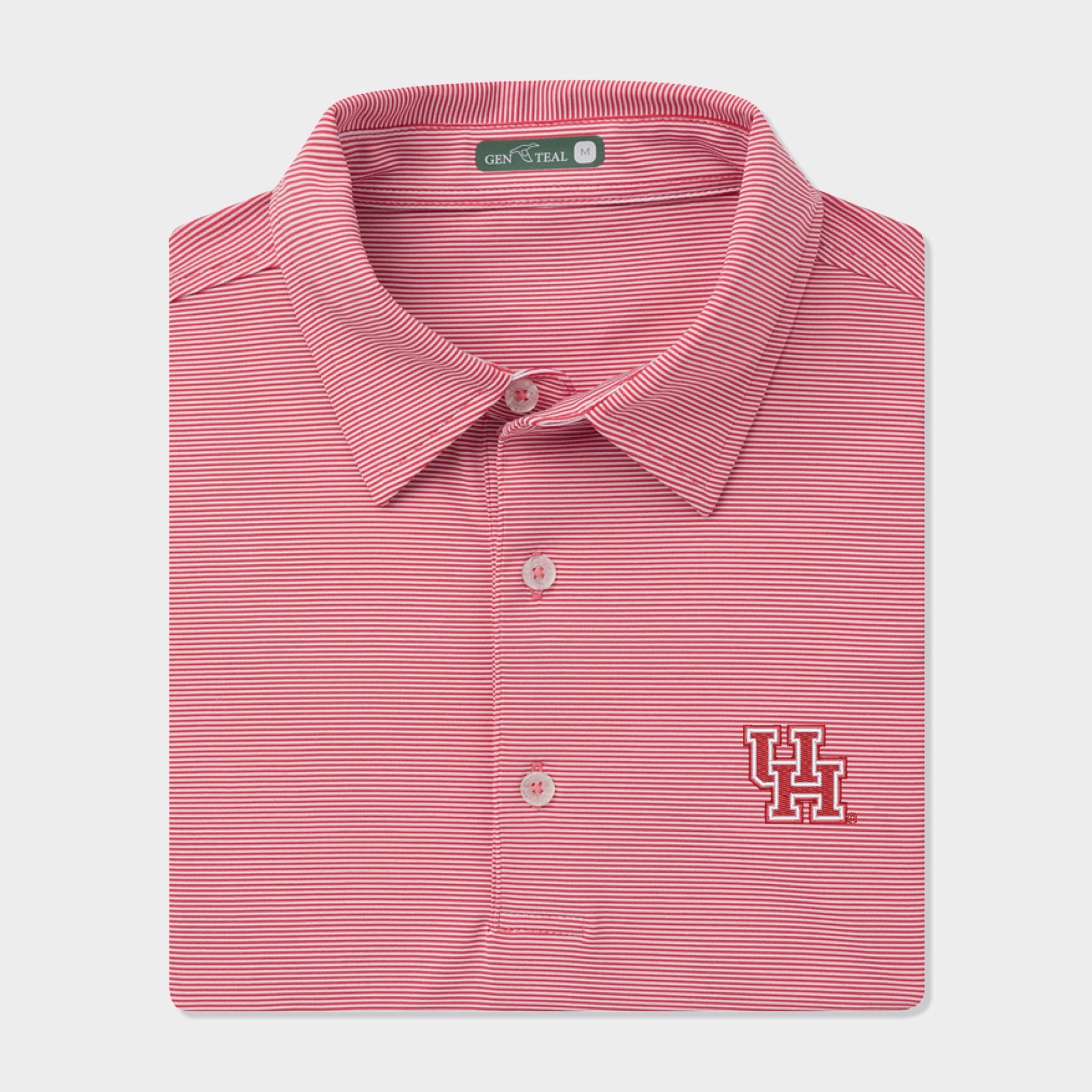 Houston Club Pinstripe Performance Polo