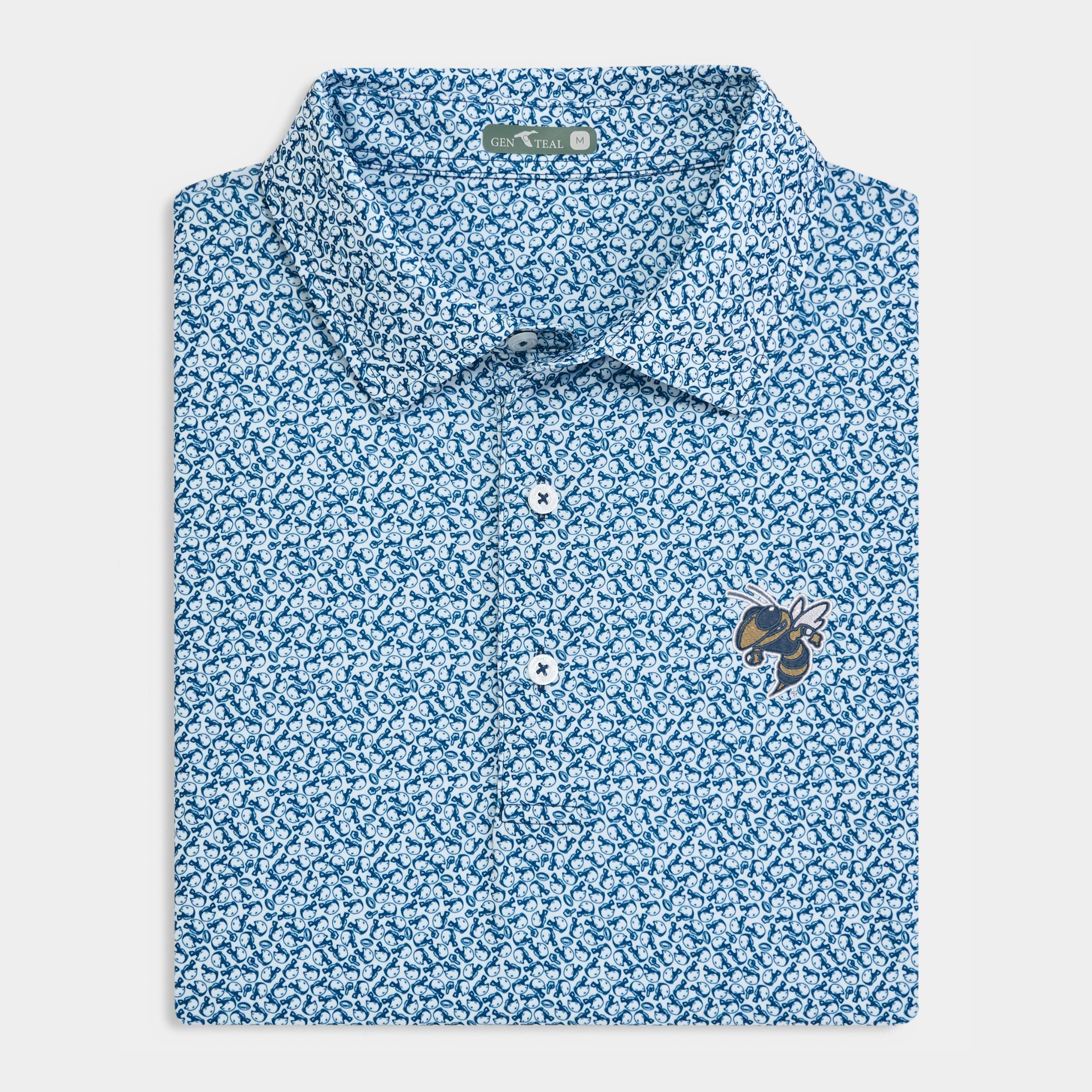 Georgia Tech Yellowjackets Helmet Havoc Printed Performance Polo