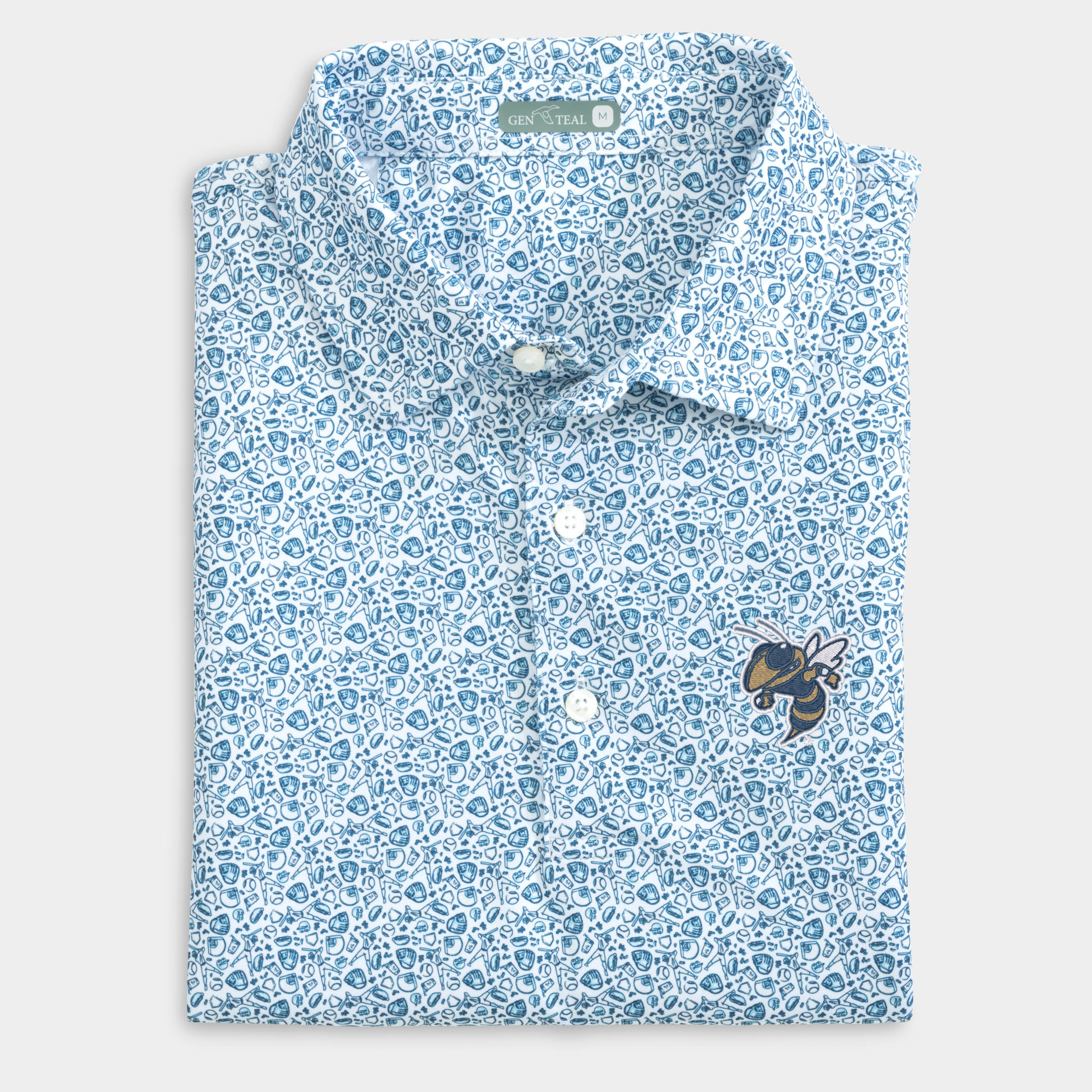 Georgia Tech Fastball Printed Performance Polo