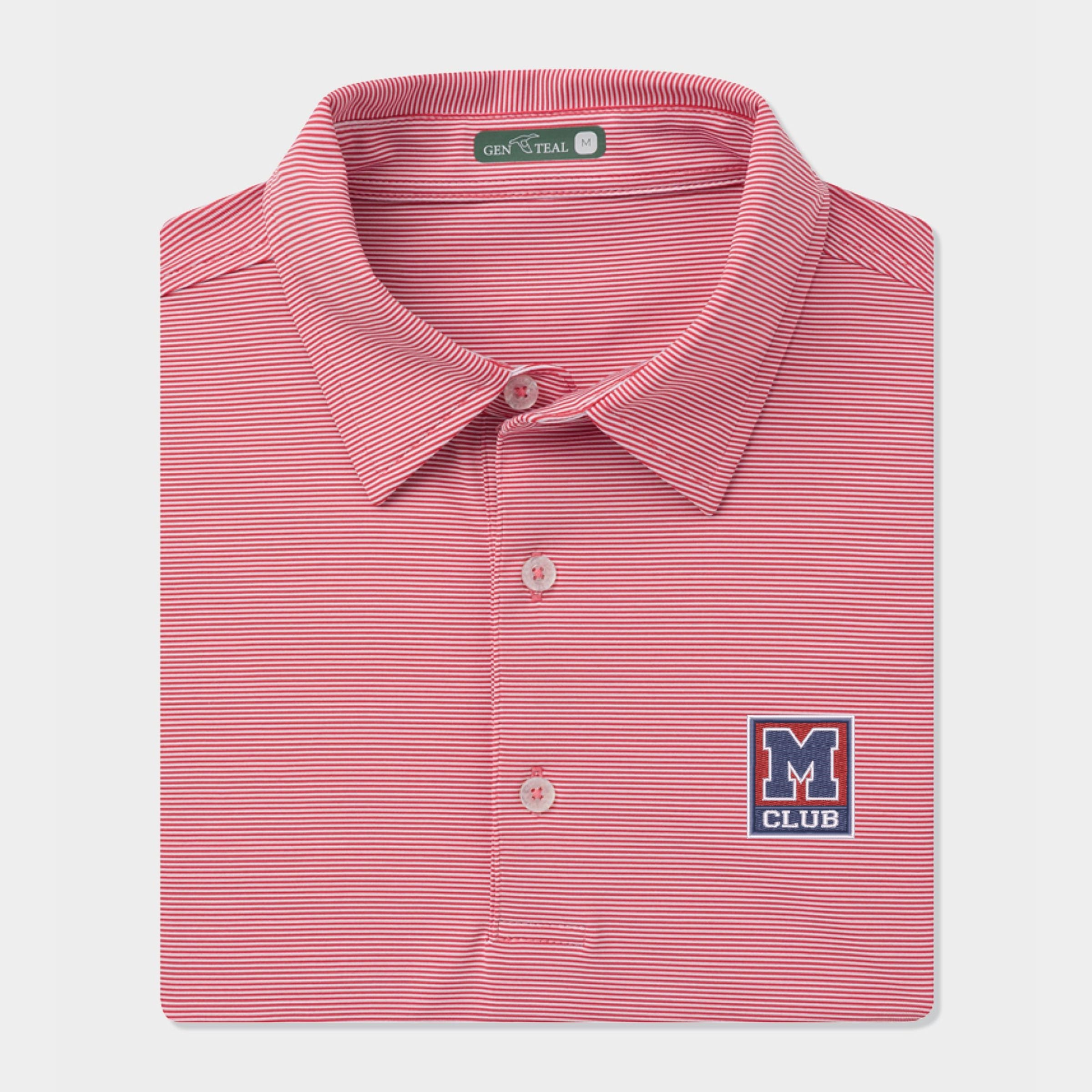 M Club Pinstripe Performance Polo