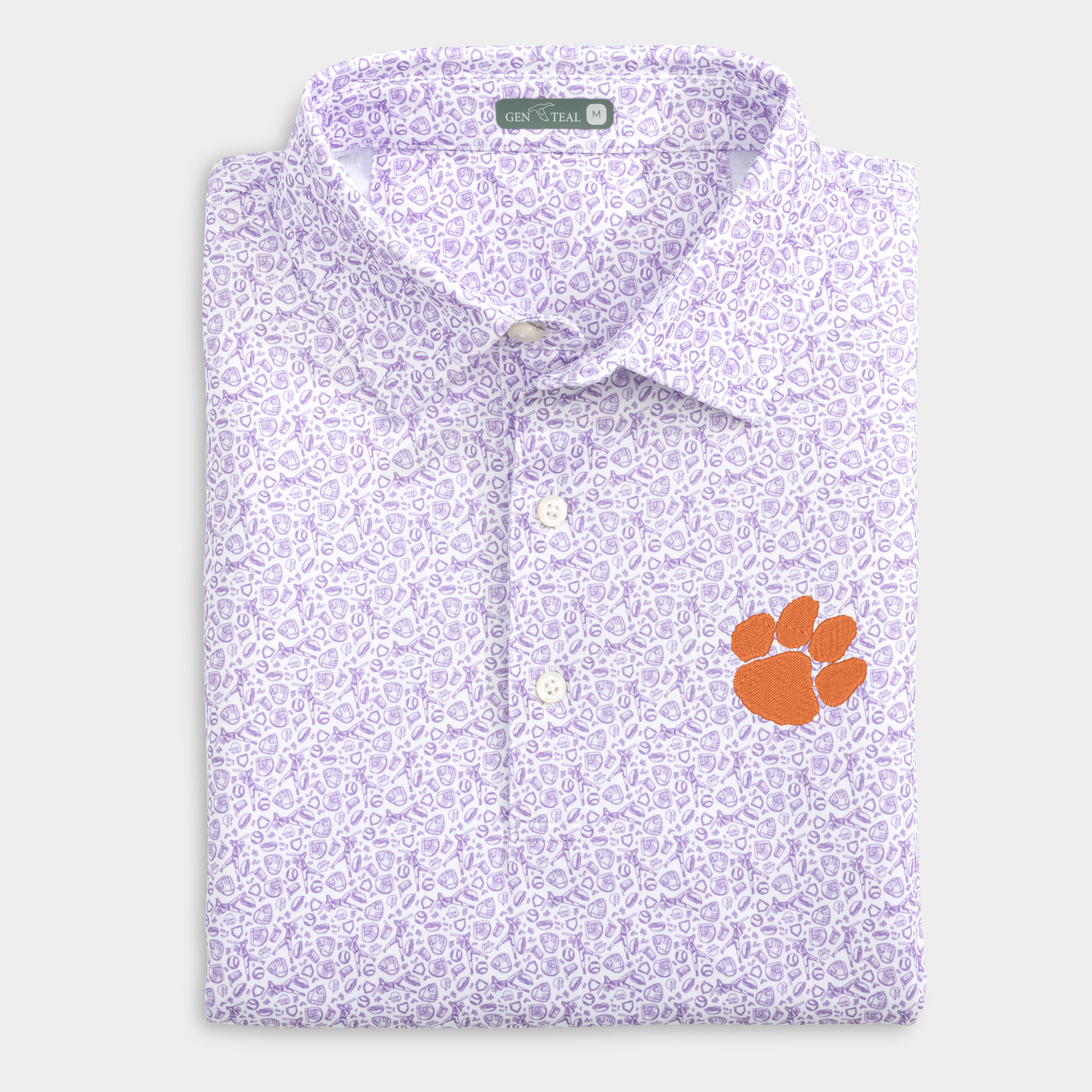 Clemson Fastball Printed Performance Polo