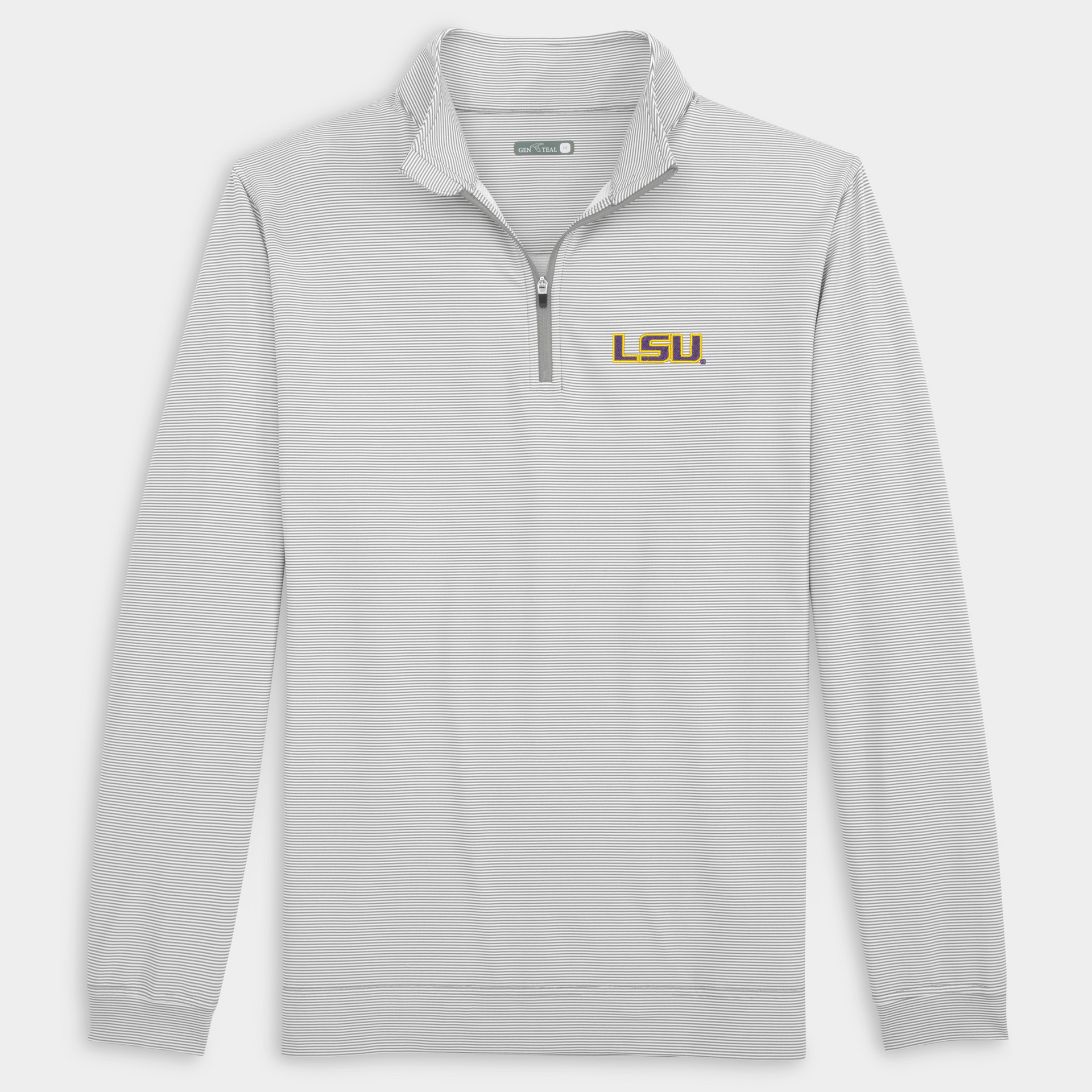 Men's LSU Pinstripe Venture Performance Quarter Zip | GenTeal