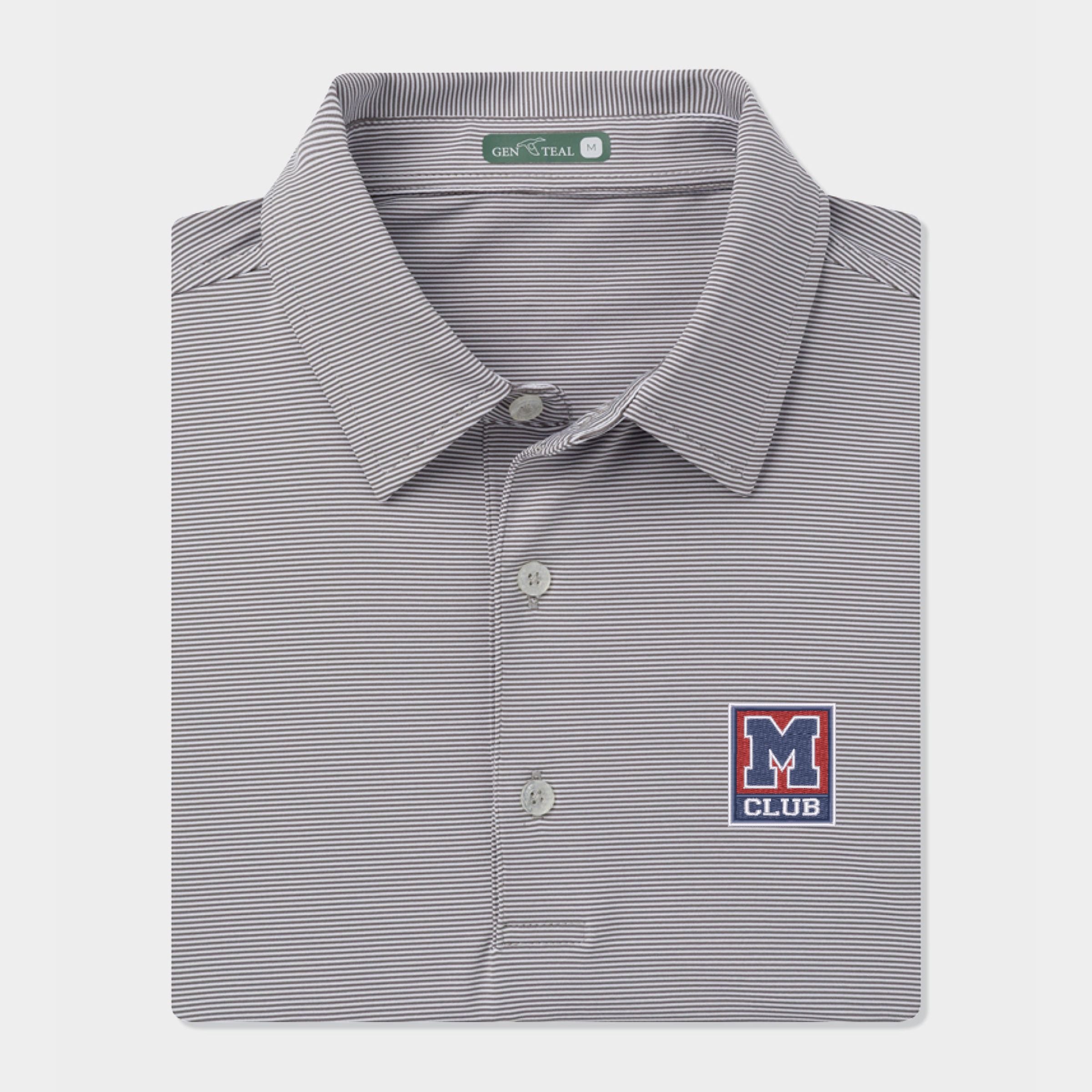 M Club Pinstripe Performance Polo