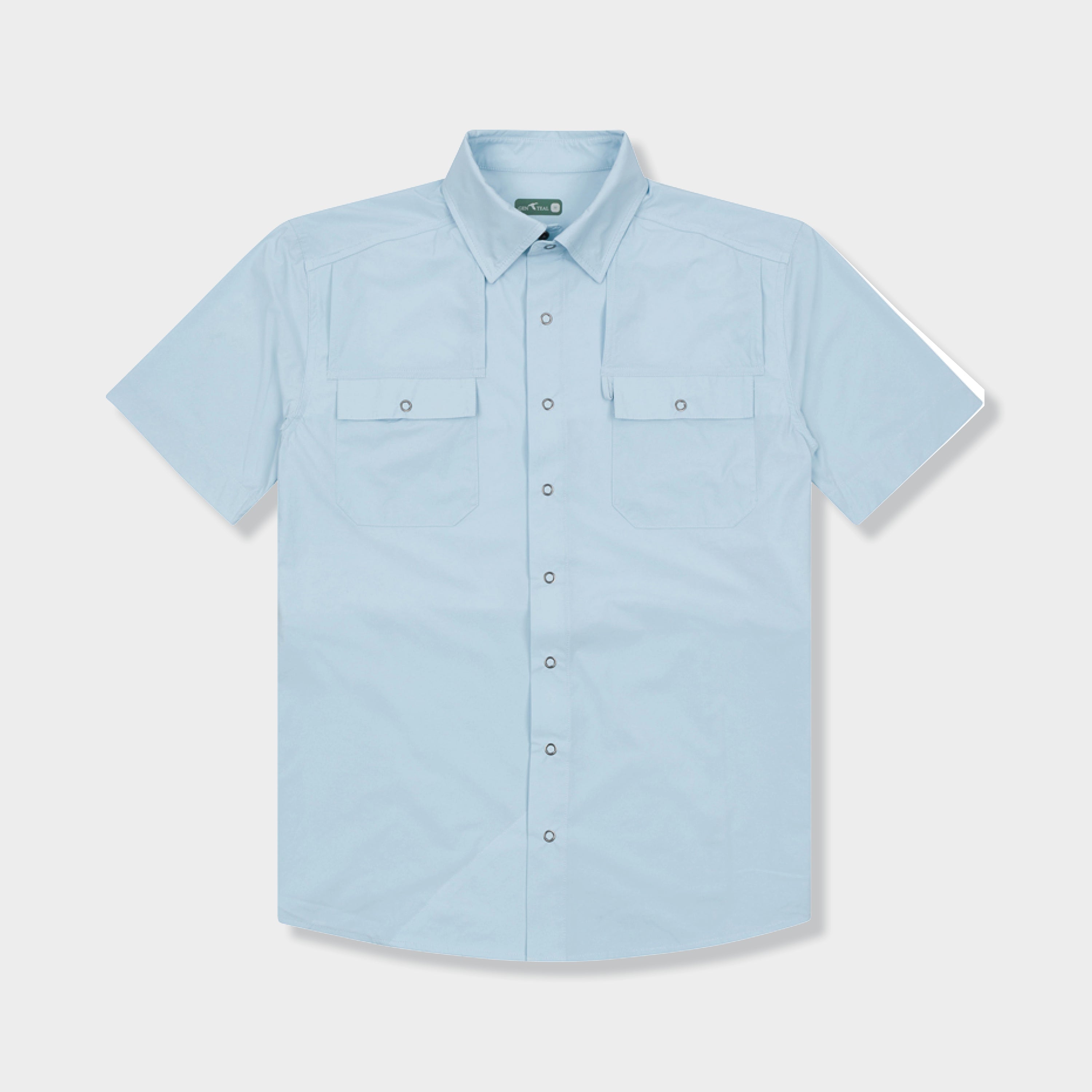 mens light blue short sleeve sport shirt