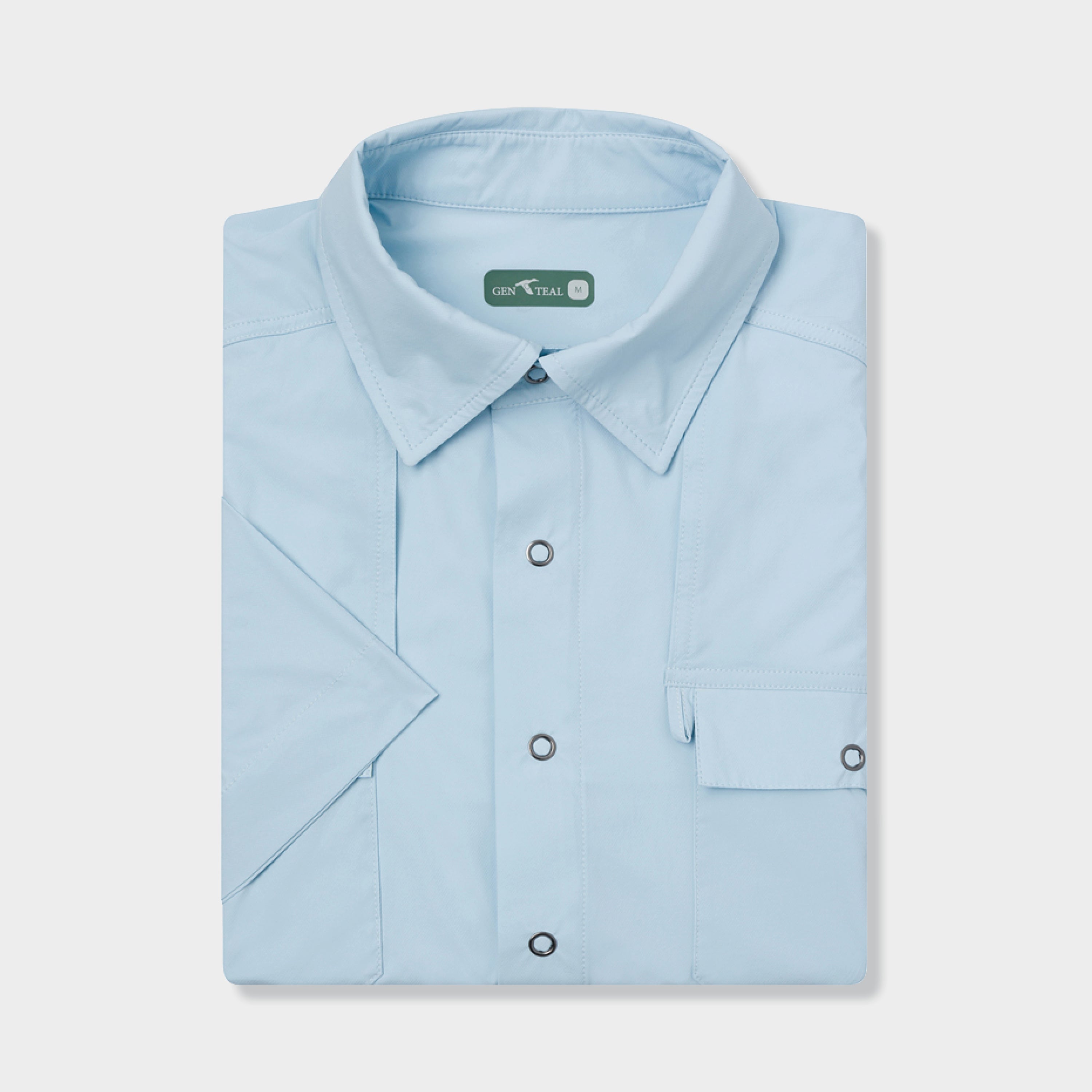 mens light blue short sleeve sport shirt