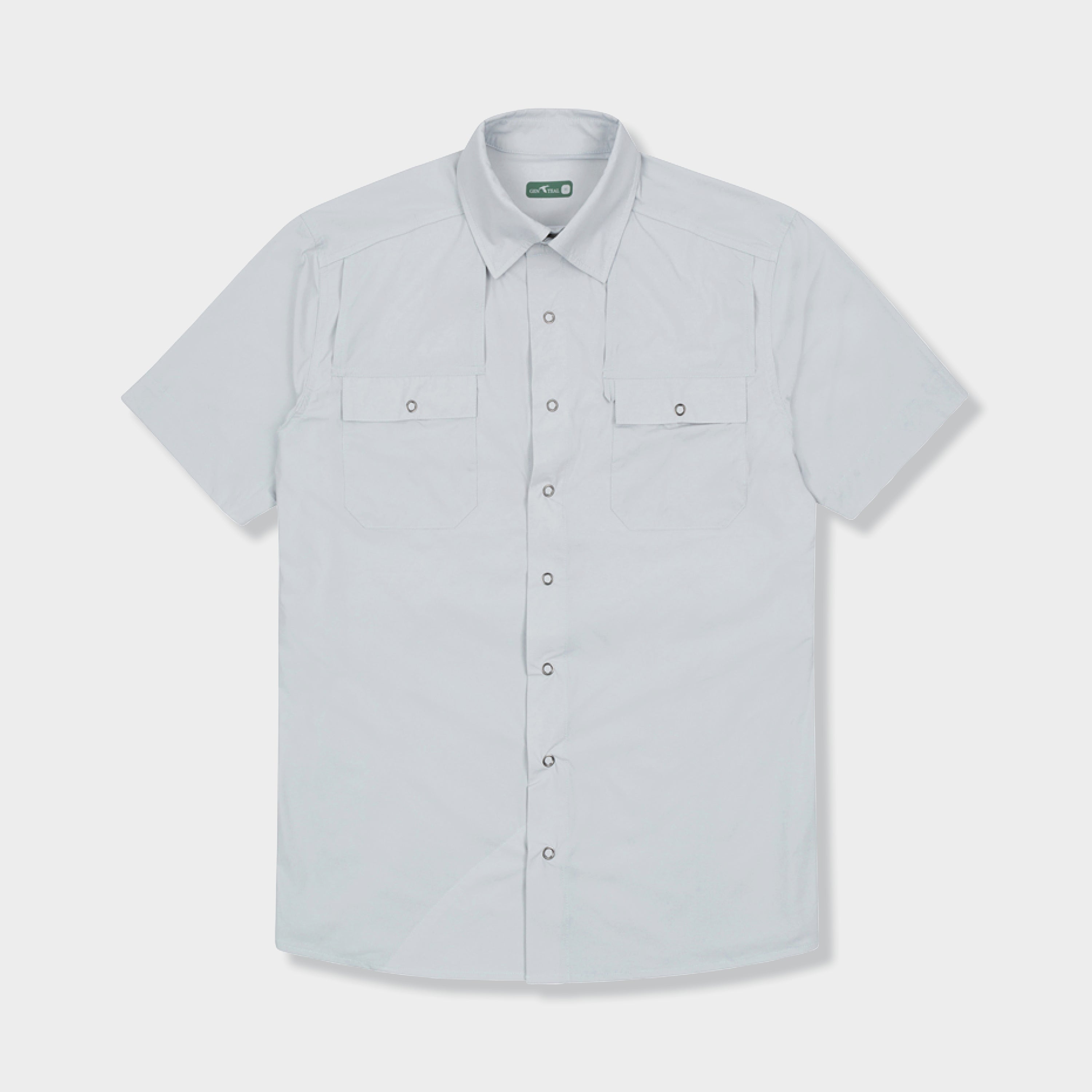 mens light grey short sleeve sport shirt