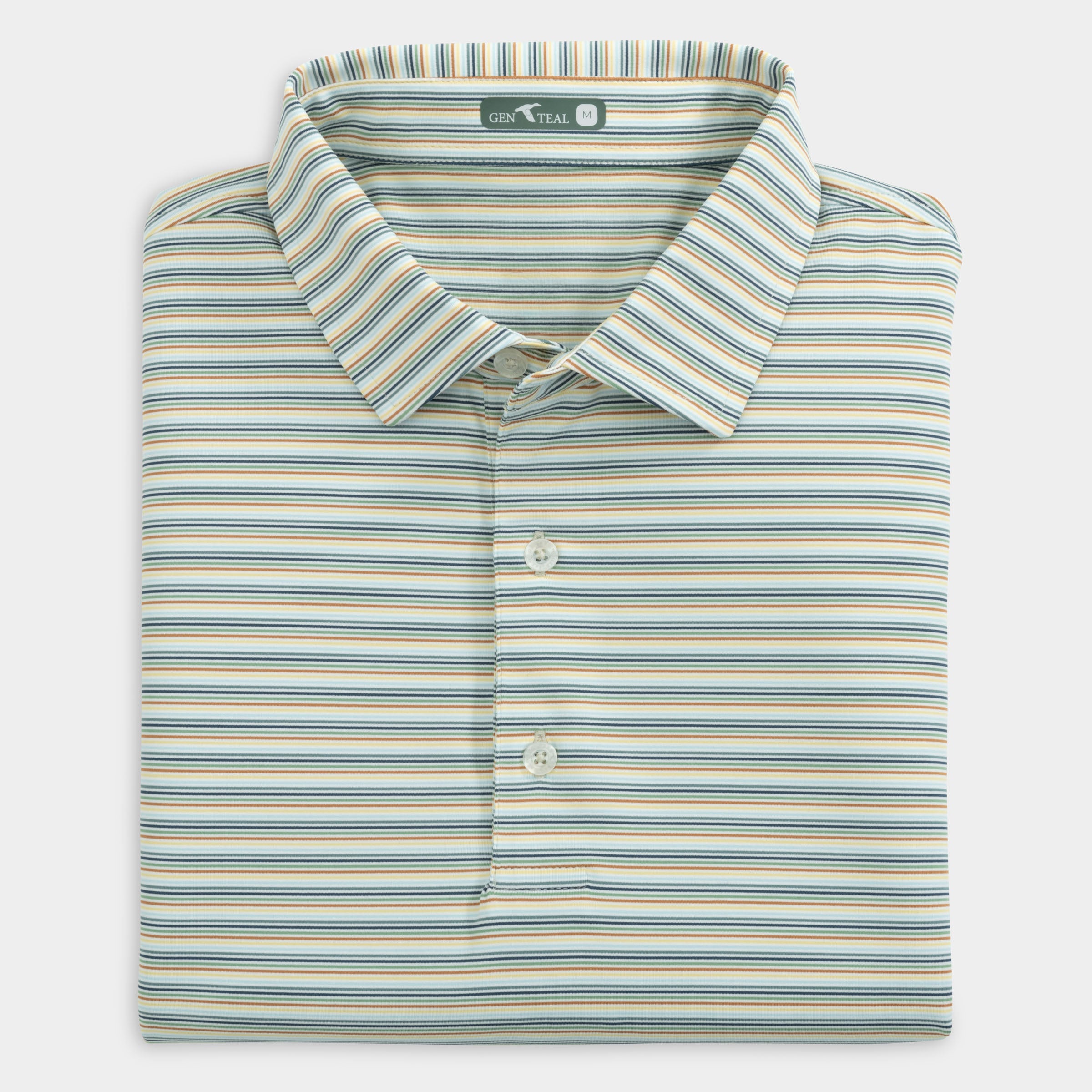 Multipinstripe Performance Polo-GenTeal Apparel