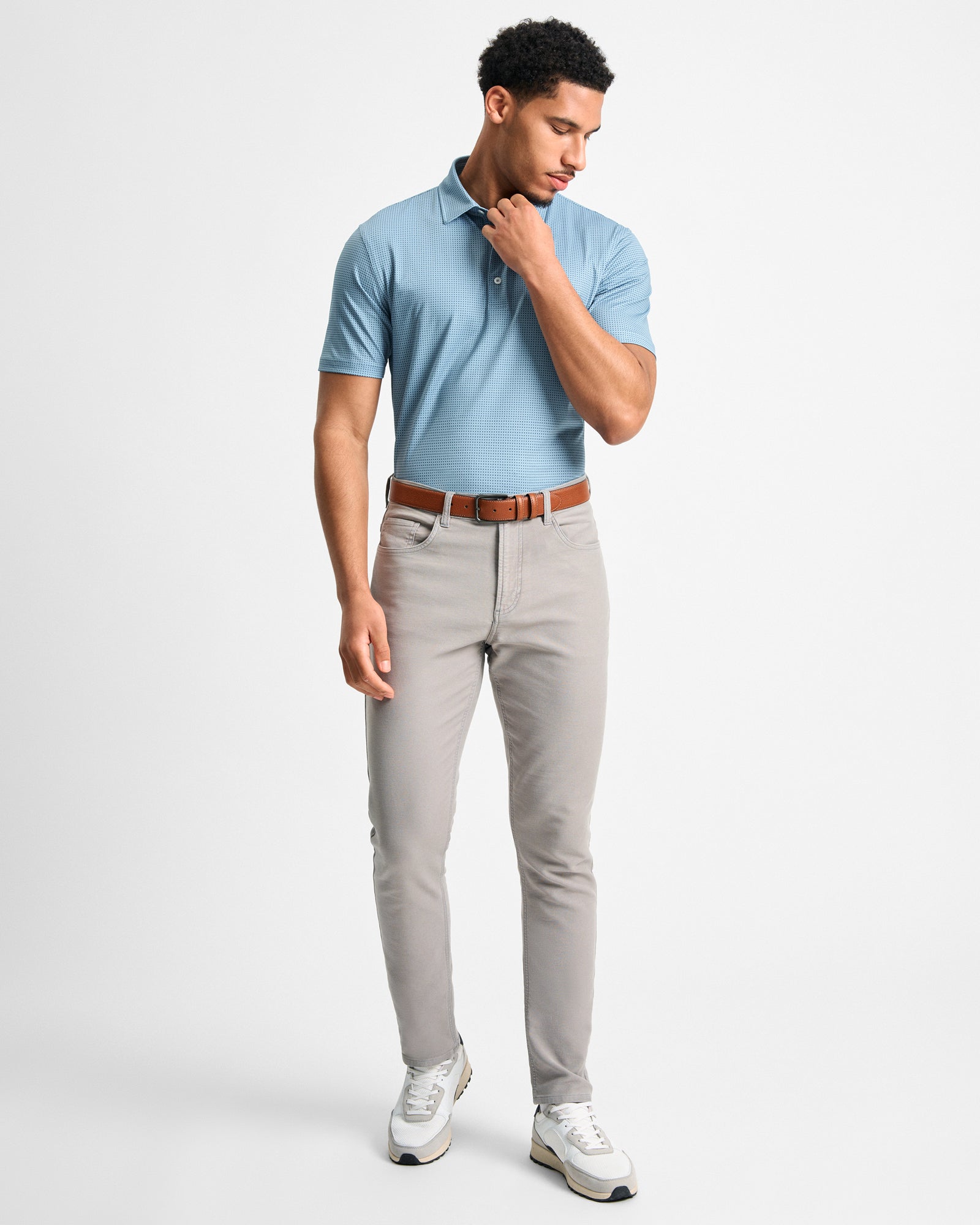 Lattice Printed Performance Polo