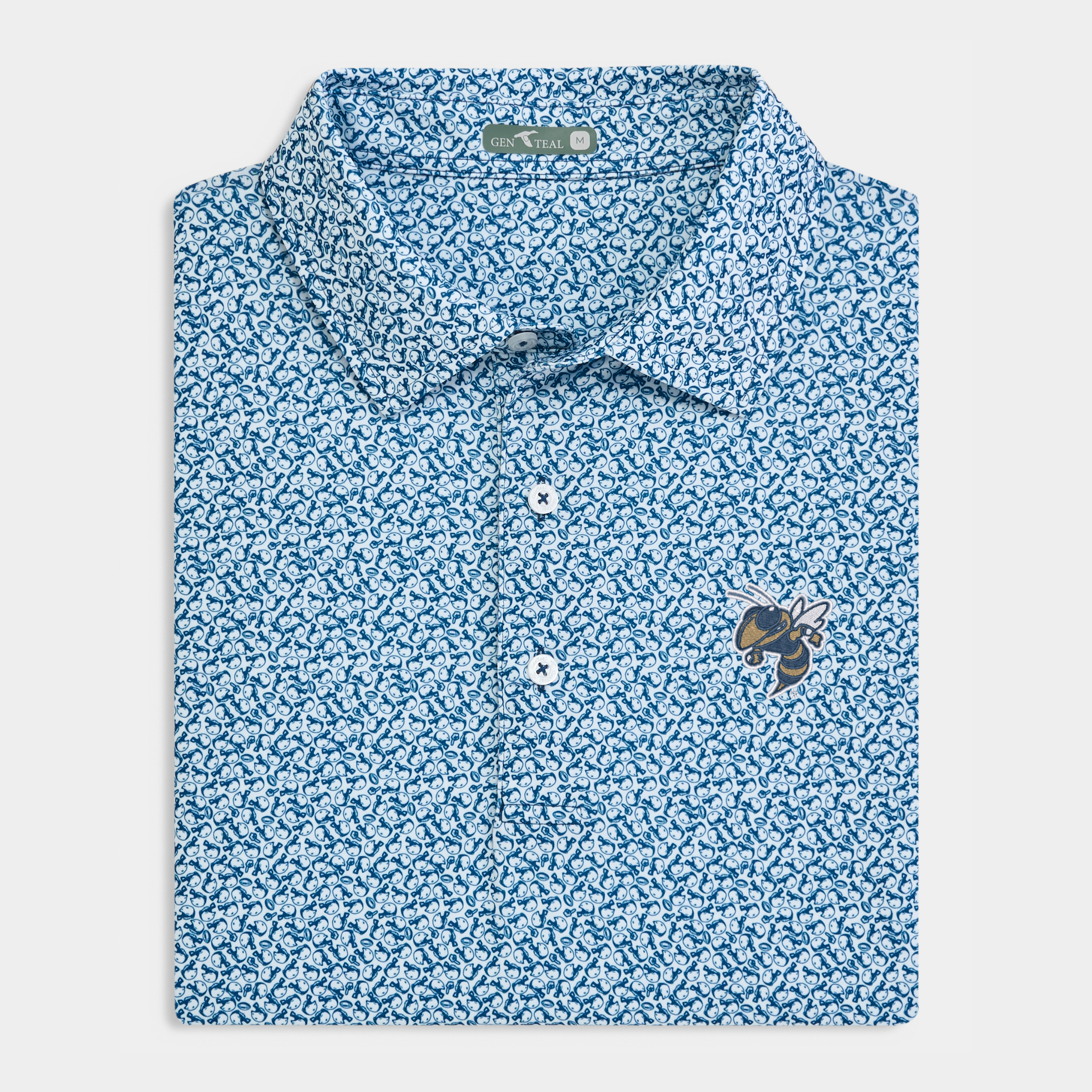 Georgia Tech Yellowjackets Helmet Havoc Printed Performance Polo