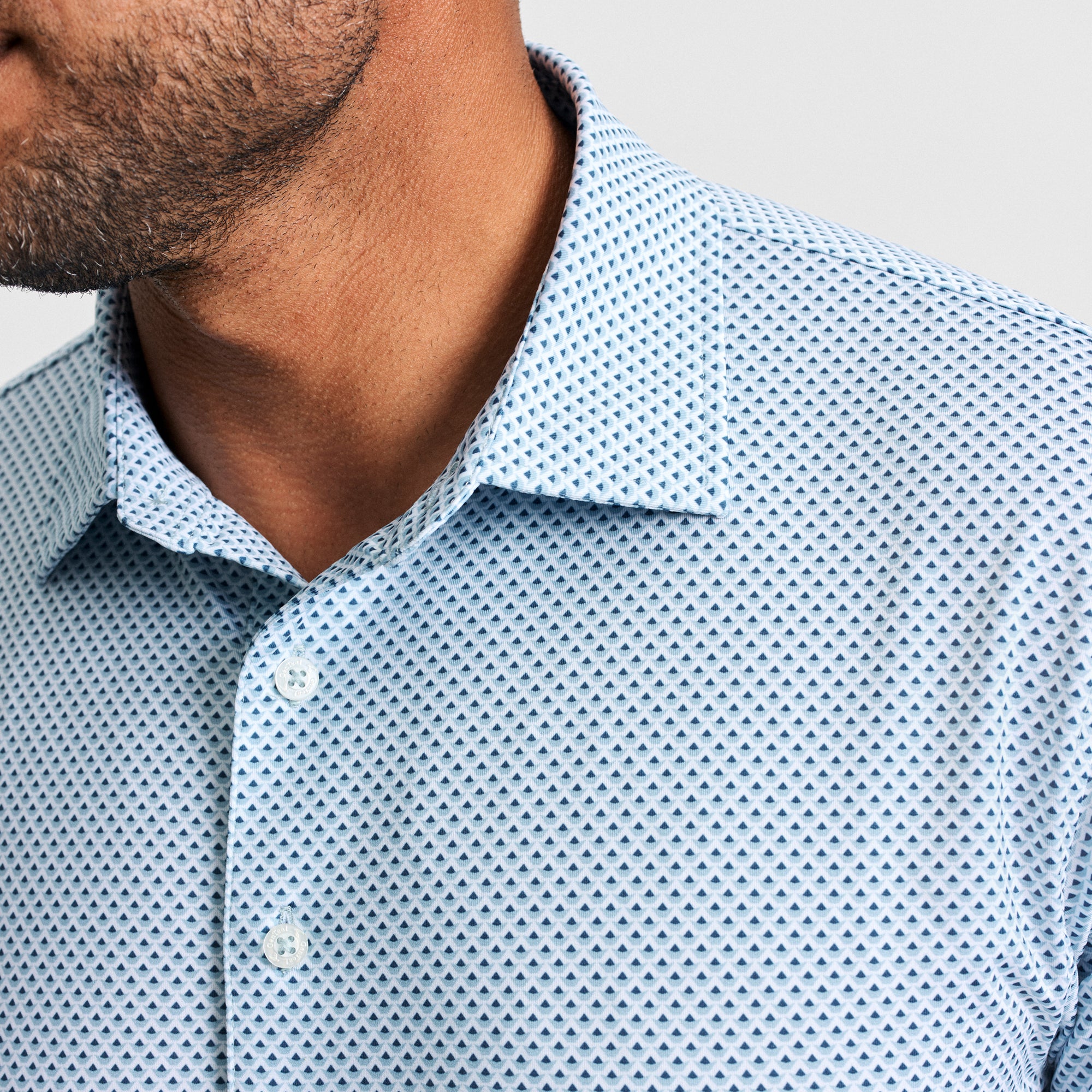 Sky Prismatic Printed Performance Polo
