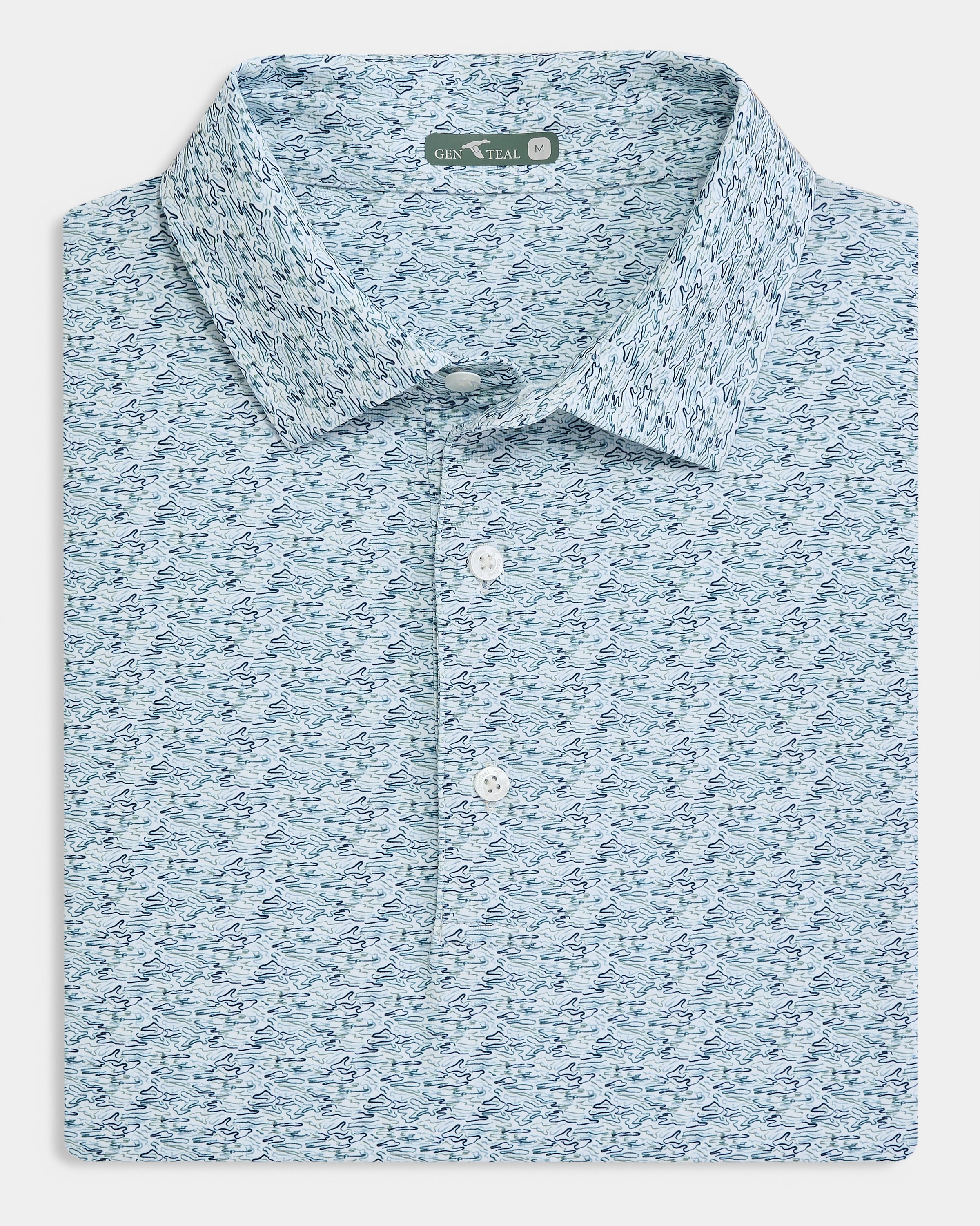 Ripple Effect Printed Performance Polo