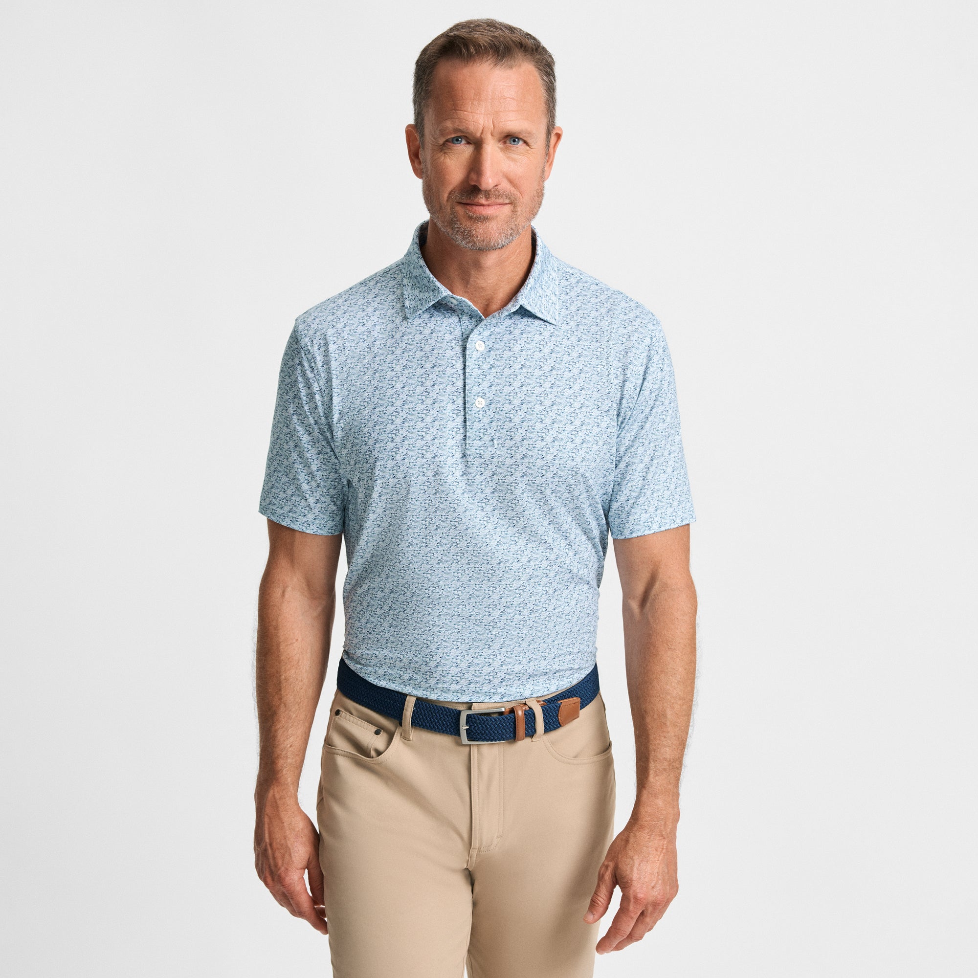 Ripple Effect Printed Performance Polo