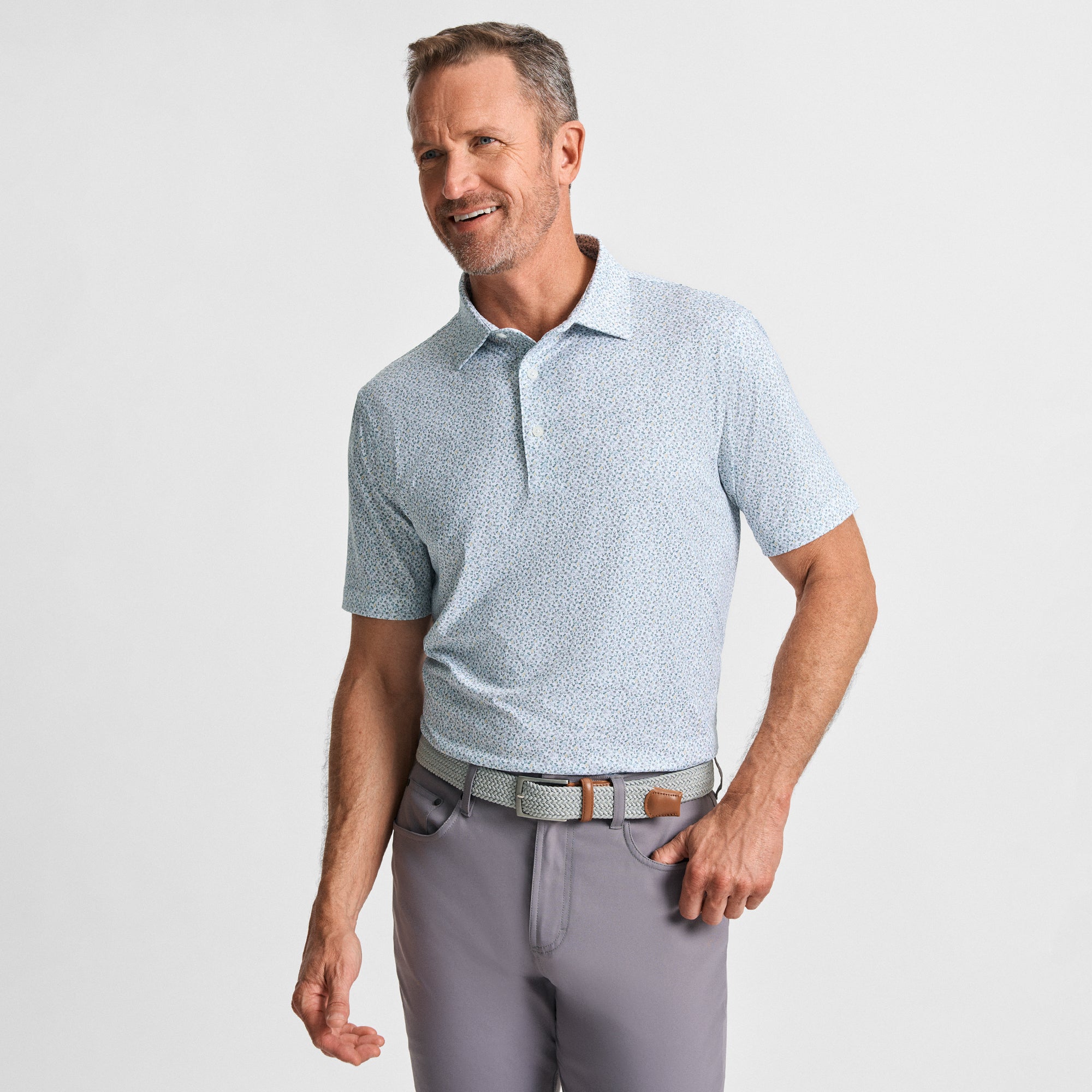 Sweatered Stag Printed Performance Polo