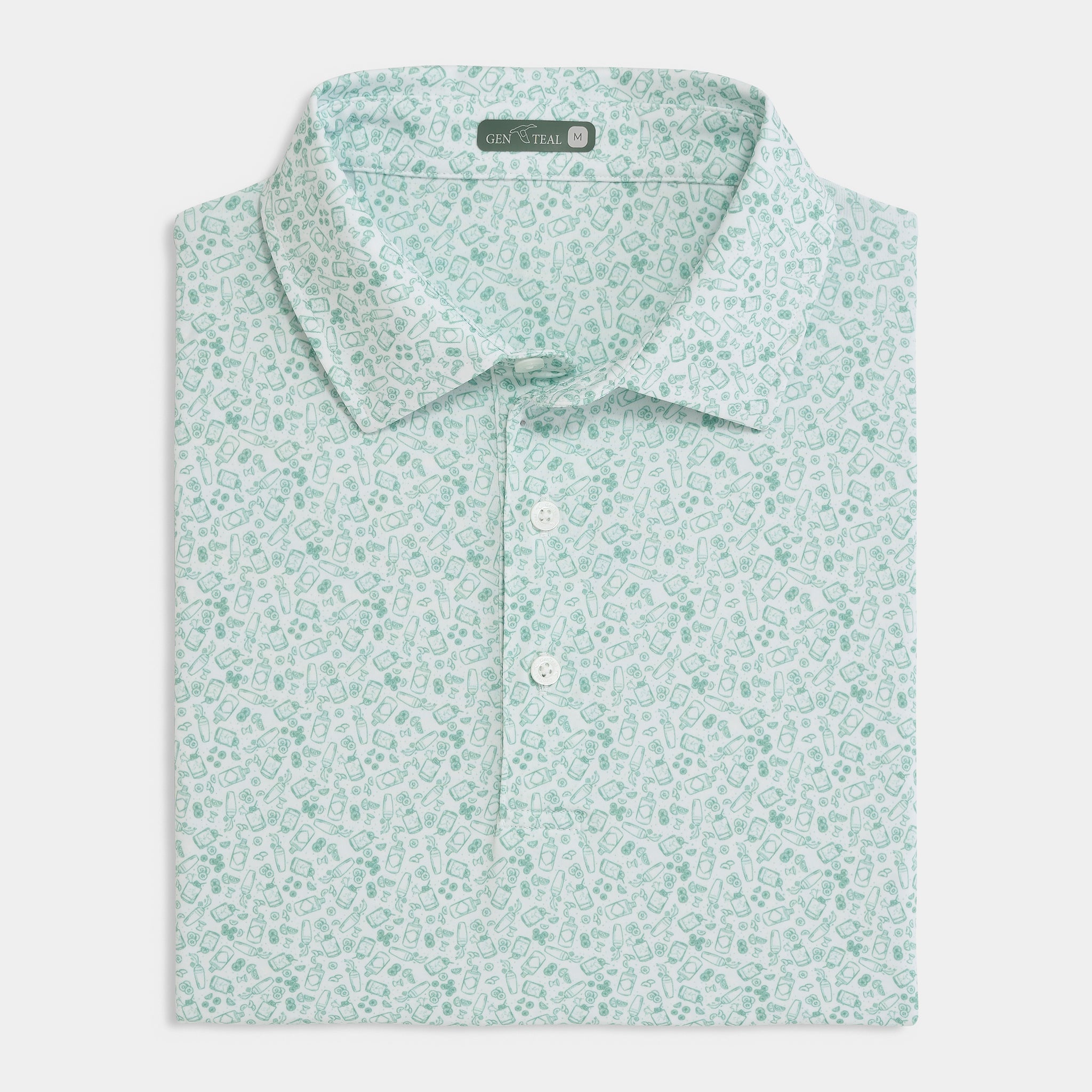 Men's Gimlet Printed Performance Polo | GenTeal