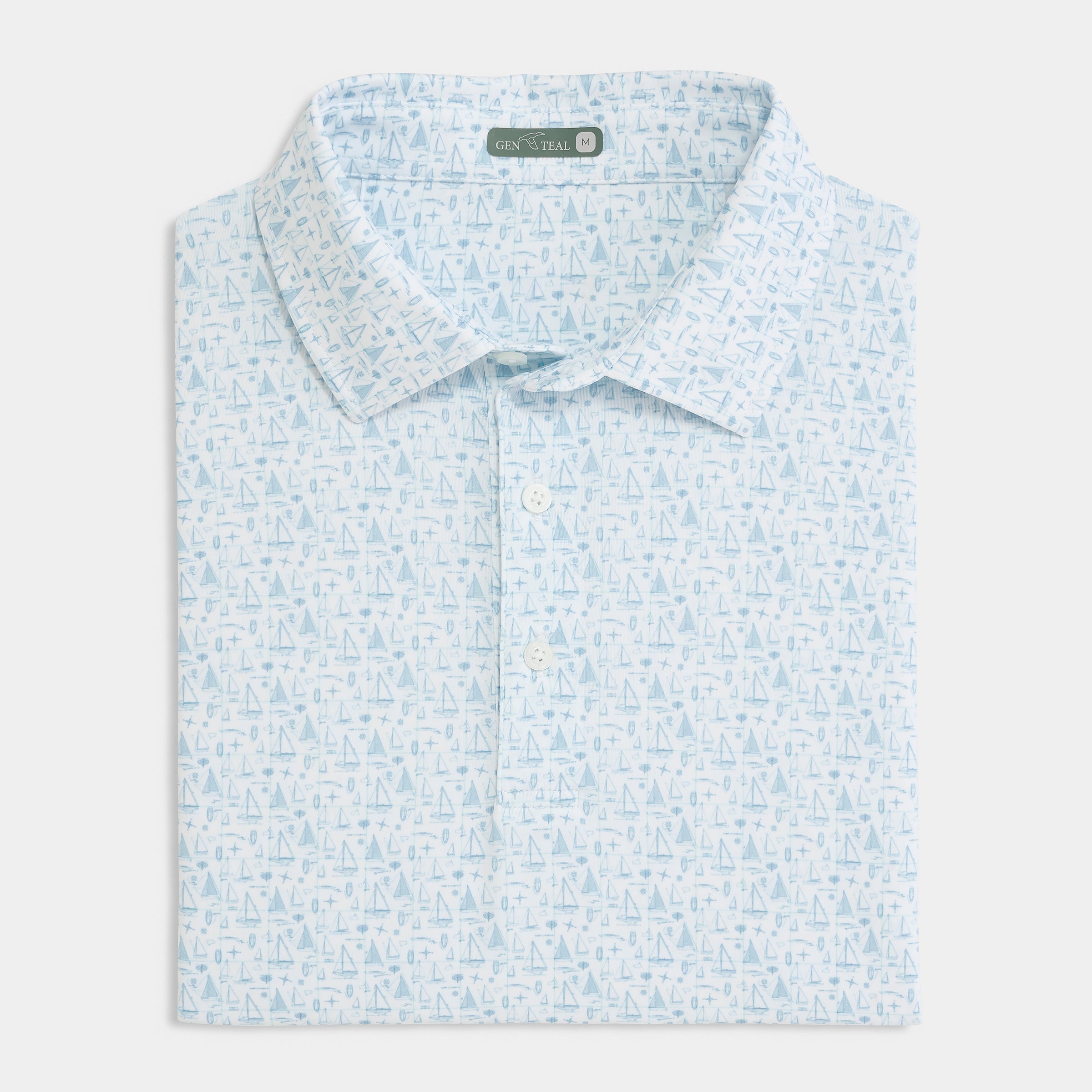 Mariners Blueprint Printed Performance Polo