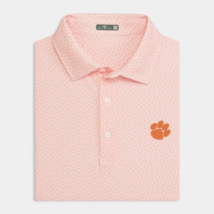 Clemson Diamonds Printed Performance Polo