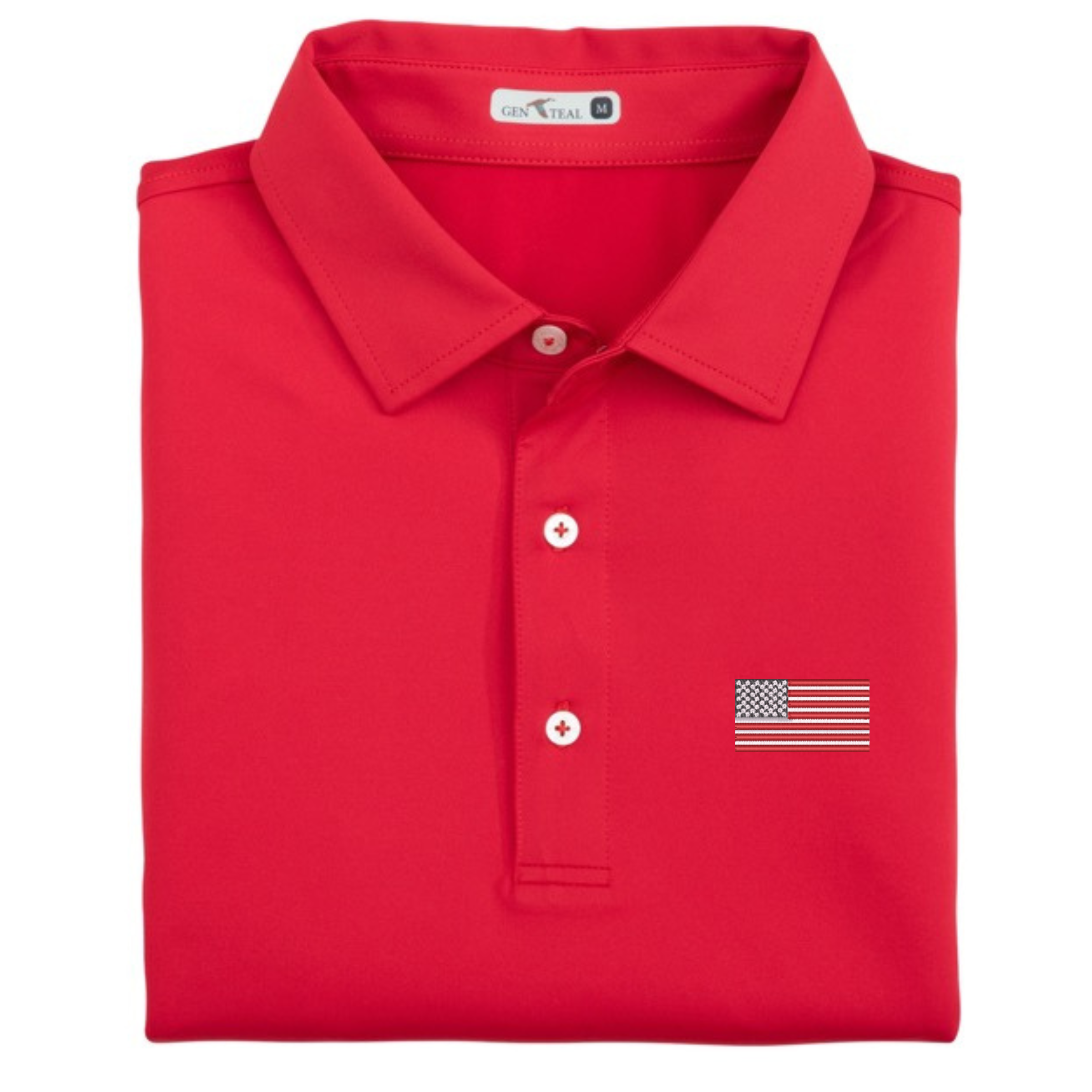 American Flag Solid Performance Polo