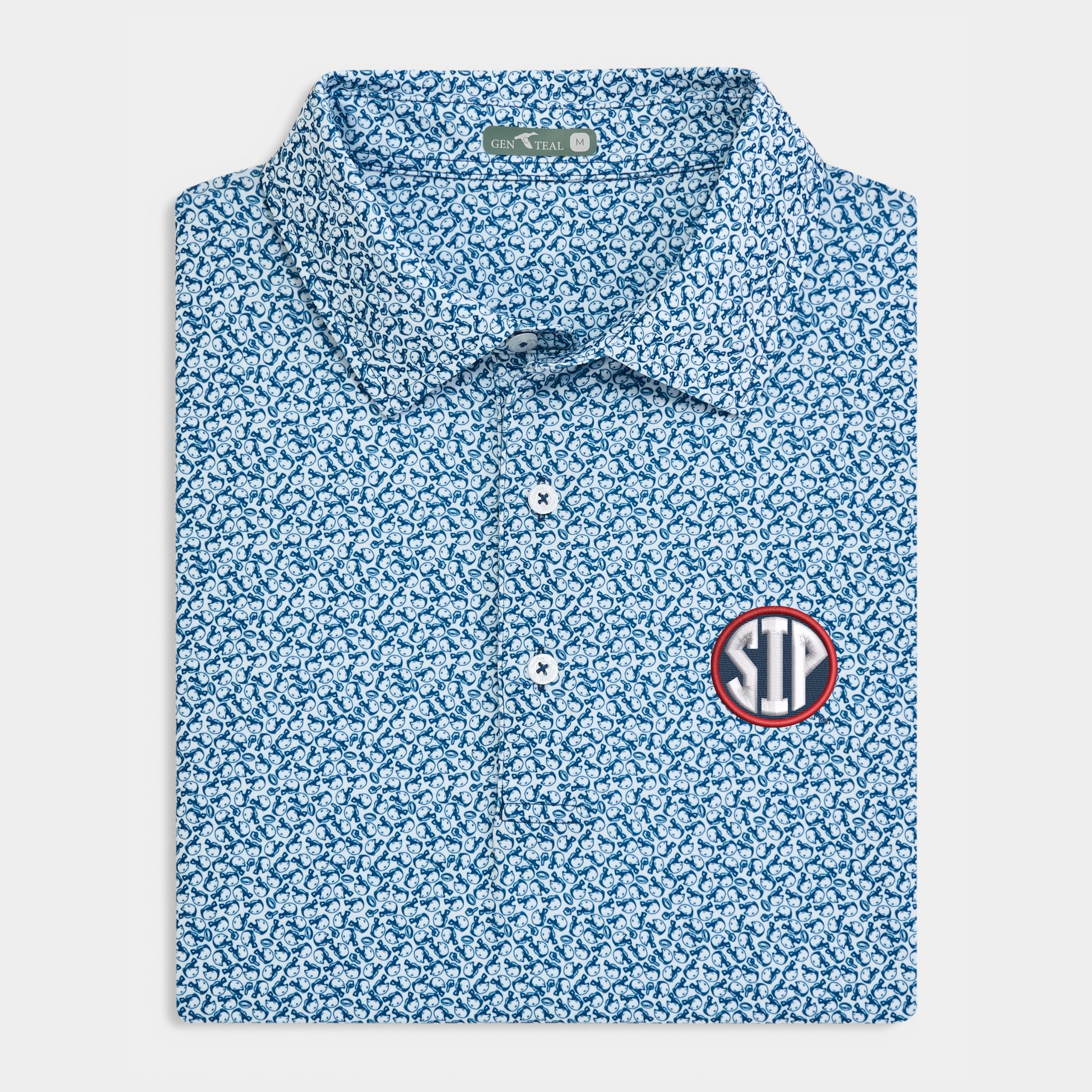 Ole Miss SIP Helmet Havoc Printed Performance Polo