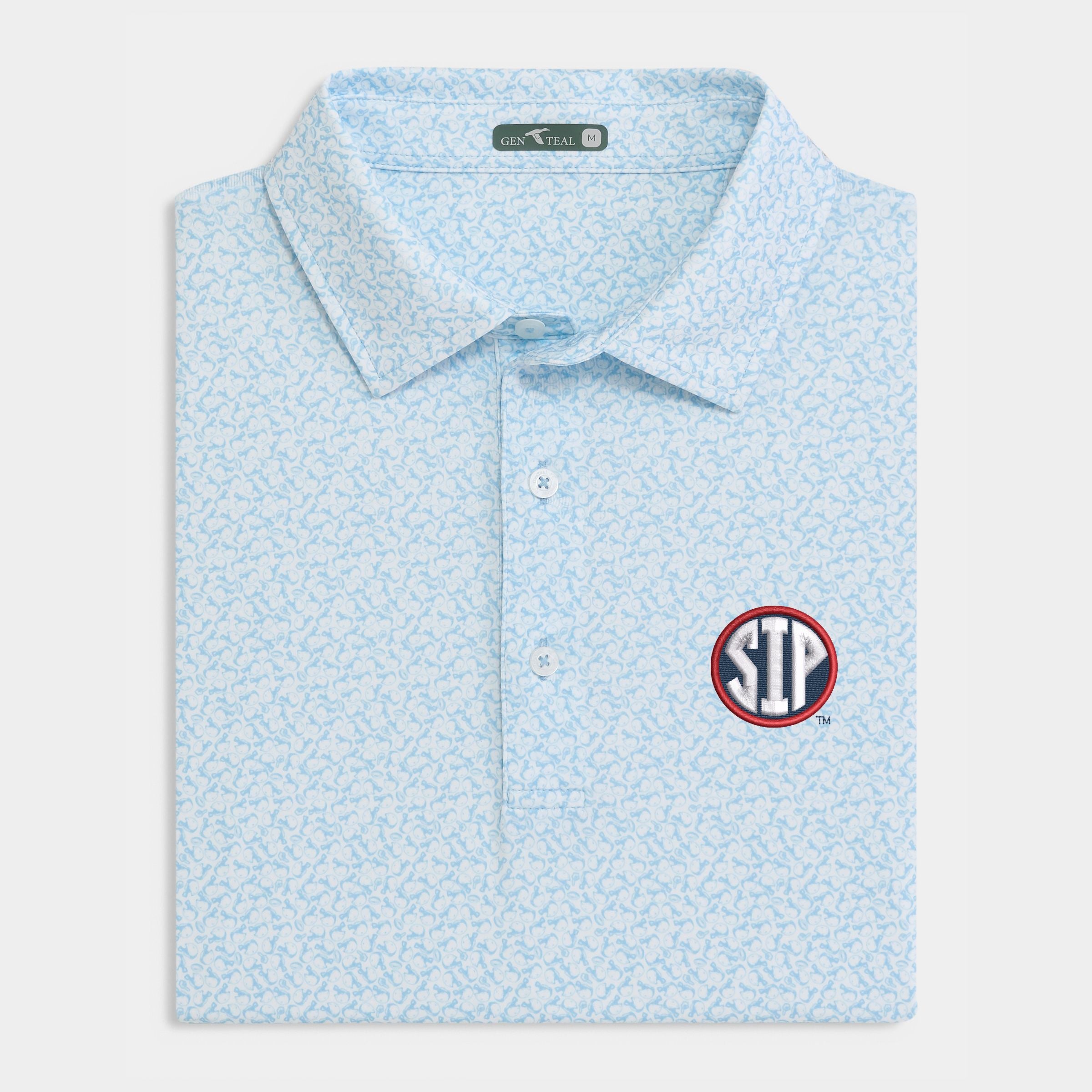 Ole Miss SIP Helmet Havoc Printed Performance Polo