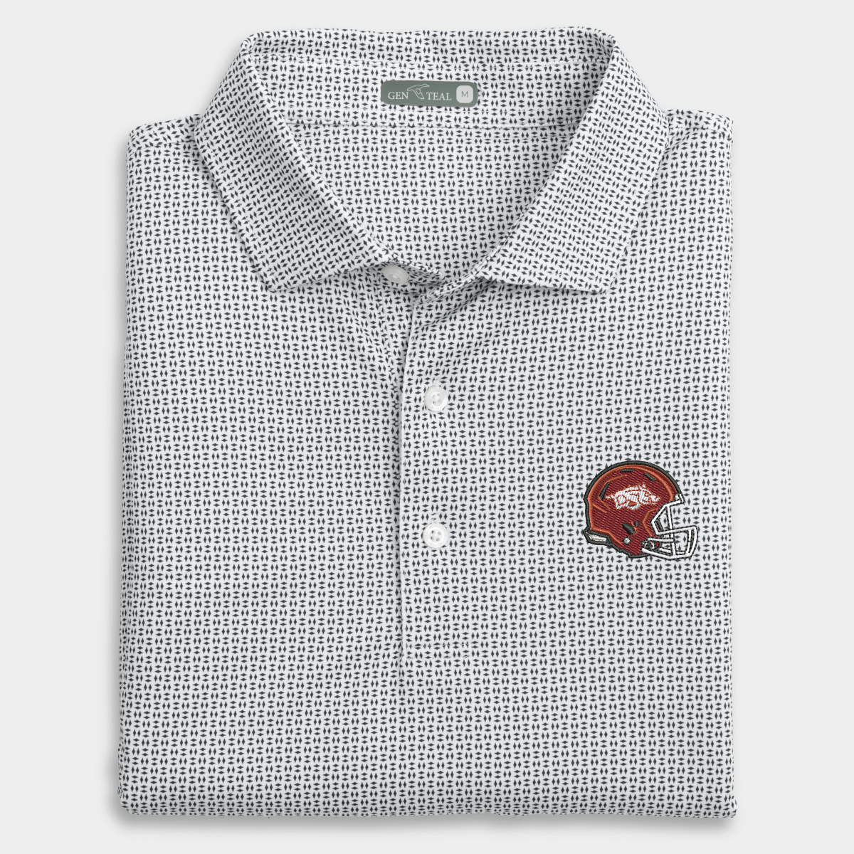 Arkansas Helmet Trellis Printed Performance Polo