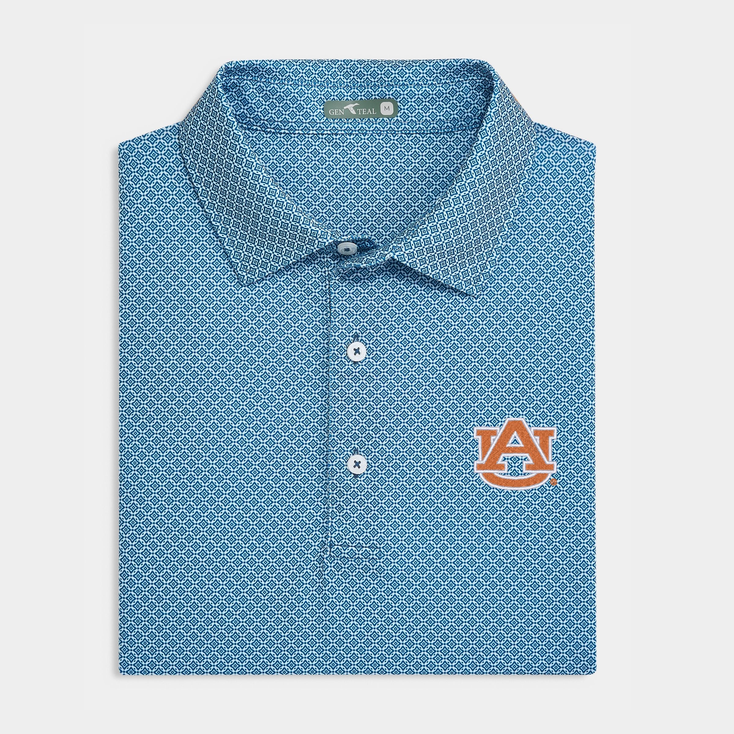 Auburn Diamond Lattice Printed Performance Polo
