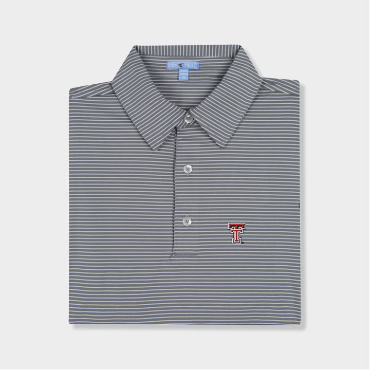 grey striped polo by Genteal