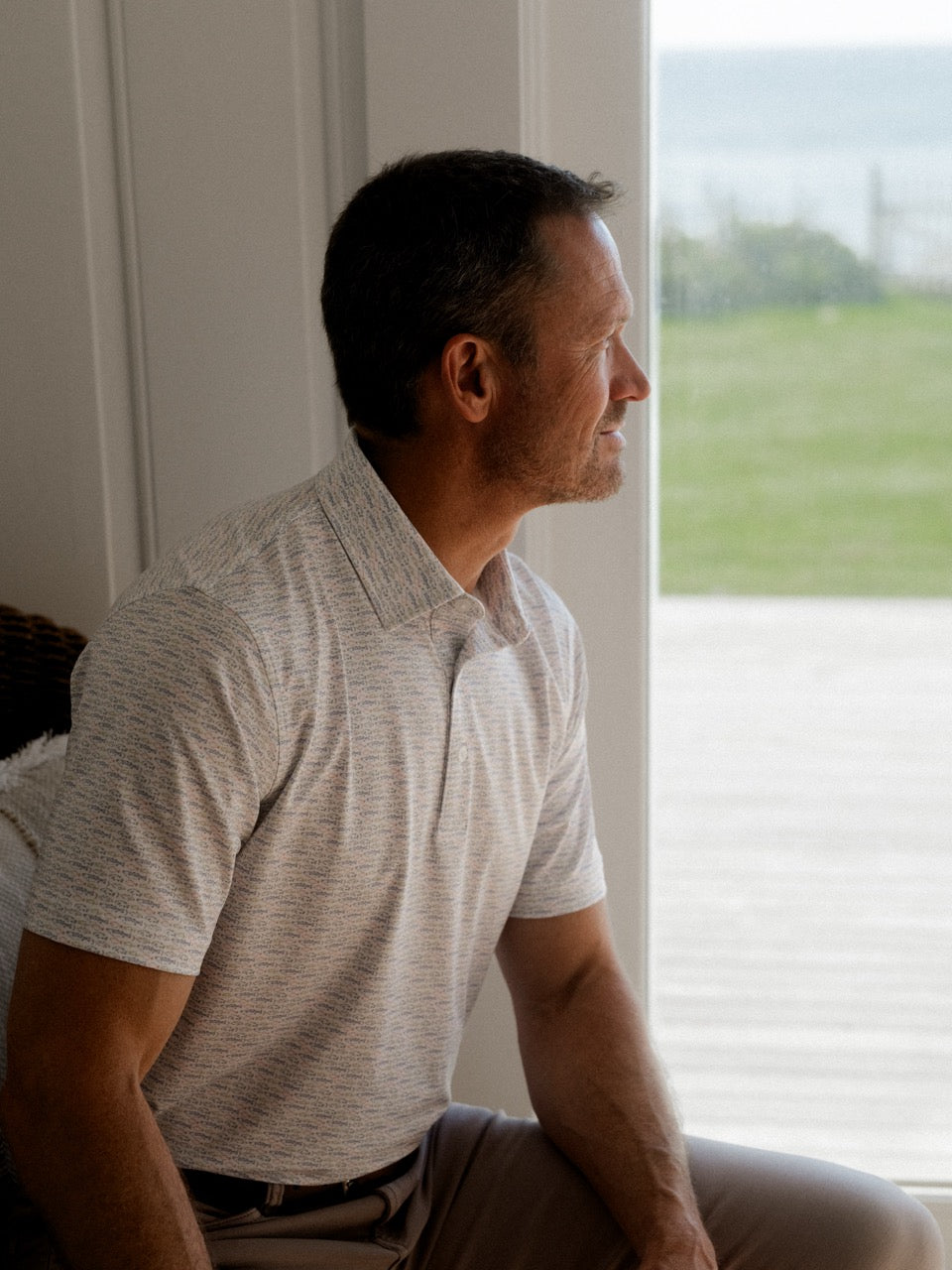 Shoreline Catch Printed Performance Polo