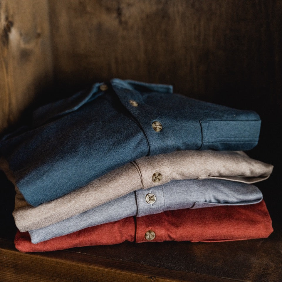 Ash Gray Wander Long Sleeve Polo