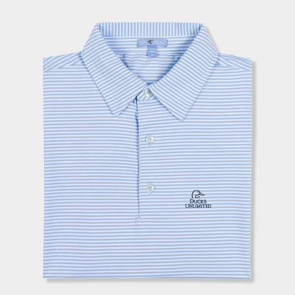 blue striped polo by Genteal