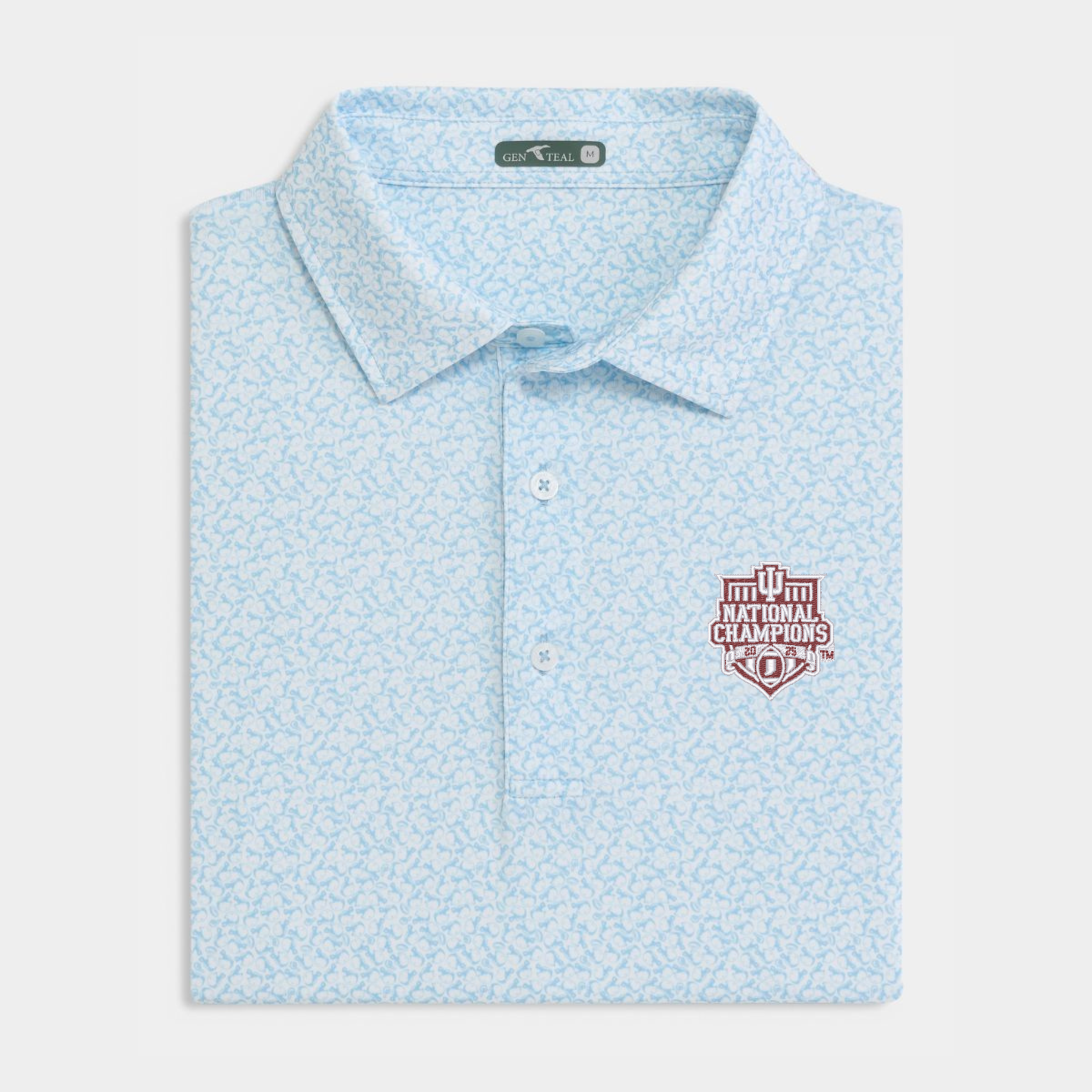 Indiana National Championship Helmet Havoc Printed Performance Polo