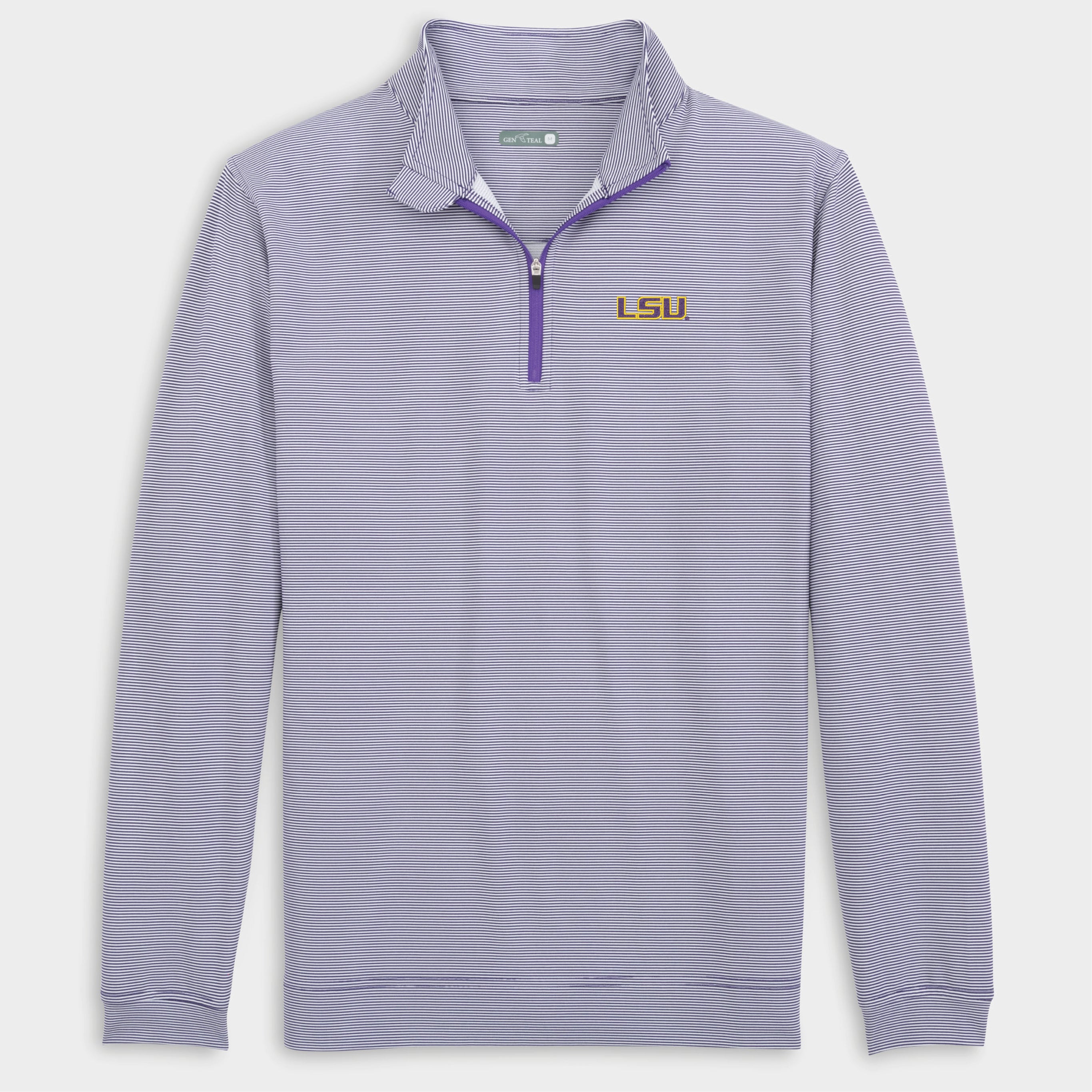 LSU Pinstripe Venture Performance Quarter-Zip-GenTeal Apparel