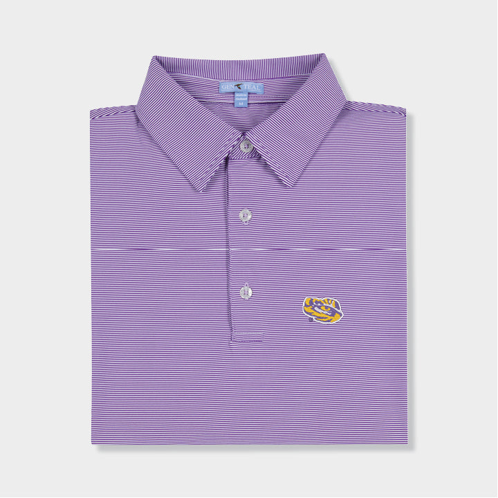 LSU Tiger Pinstripe Performance Polo