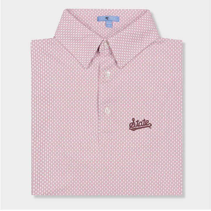 Mississippi State Script brrrº Baseball Performance Polo