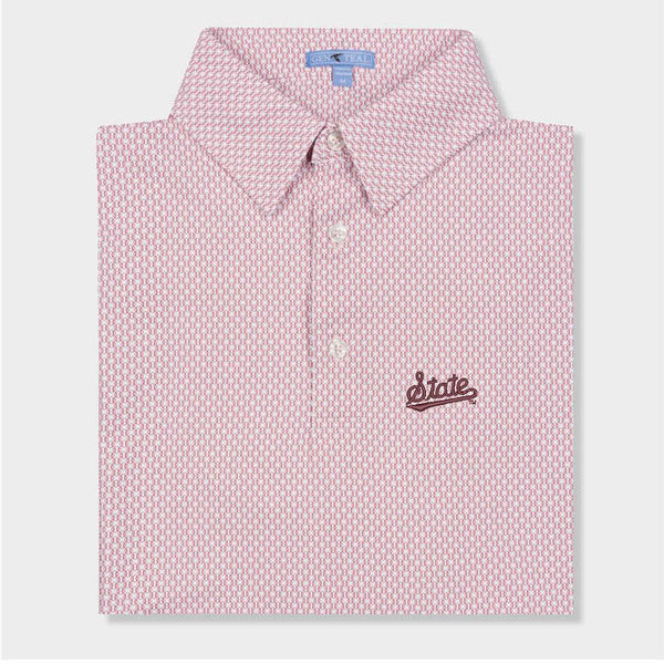 Mississippi State Script brrrº Baseball Performance Polo