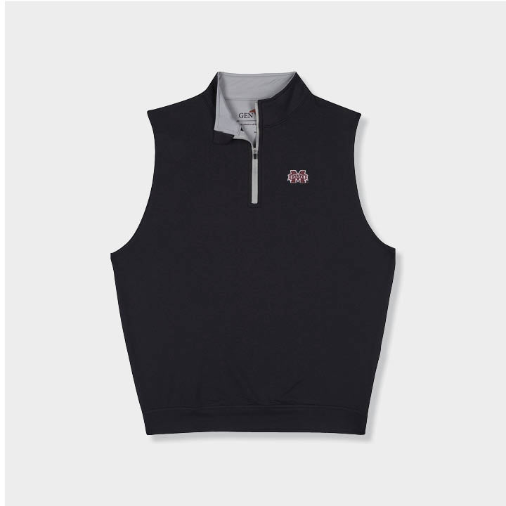 Black quarter zip vest by Genteal