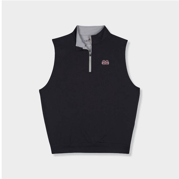 Black quarter zip vest by Genteal