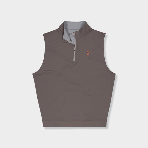 brown quarter zip vest by Genteal