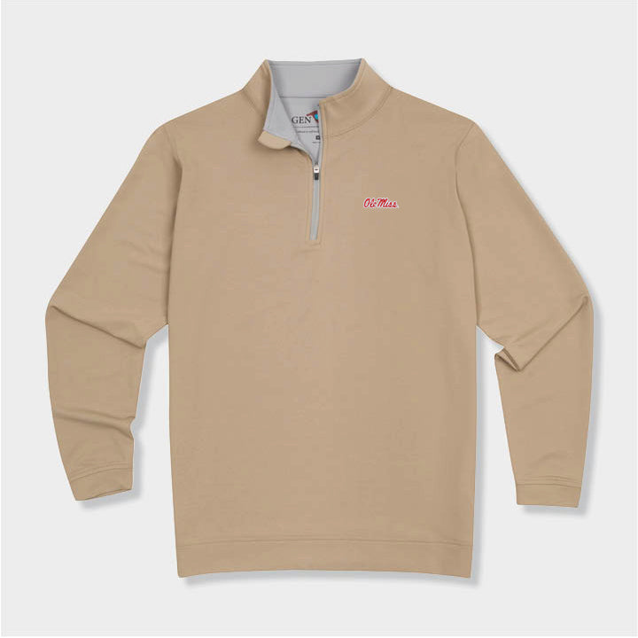tan quarter zip by Genteal