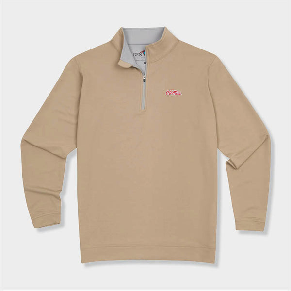 tan quarter zip by Genteal