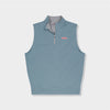 blue quarter zip vest by Genteal