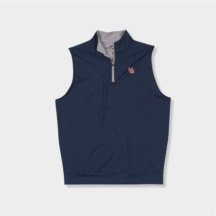 blue quarter zip vest by Genteal