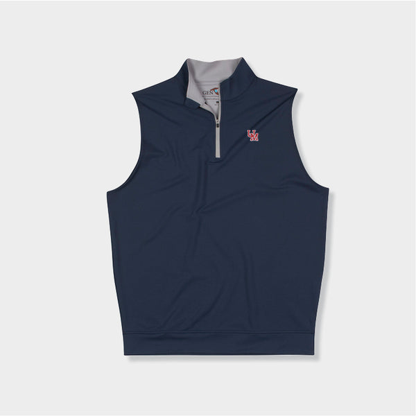 blue quarter zip vest by Genteal